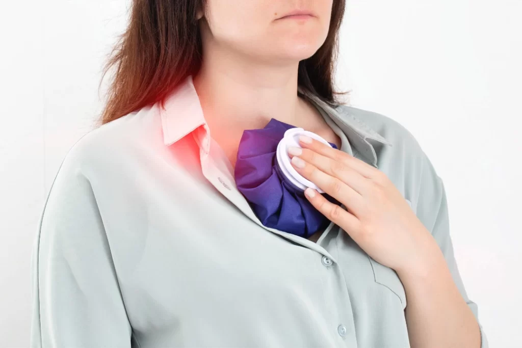 Young woman suffering from Myalgia