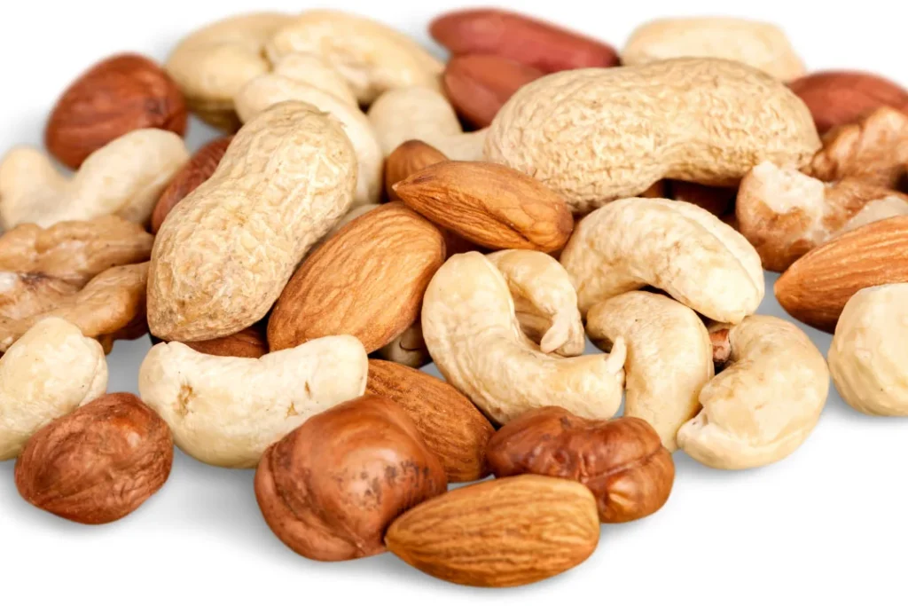 Variety of nuts. 