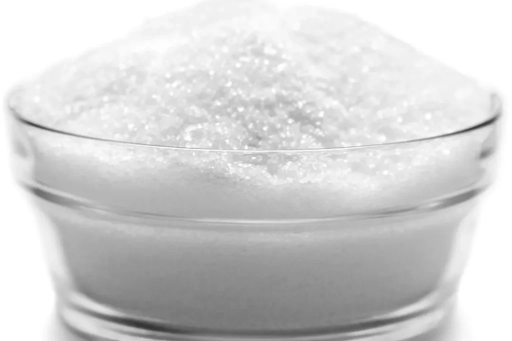 Sugar in bowl.